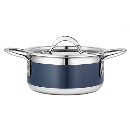 Bon Chef Country French 2 Pot W/Cover 7" X 3" 1 Qt 22 Oz - Cobalt Blue 71299-CF2-CB